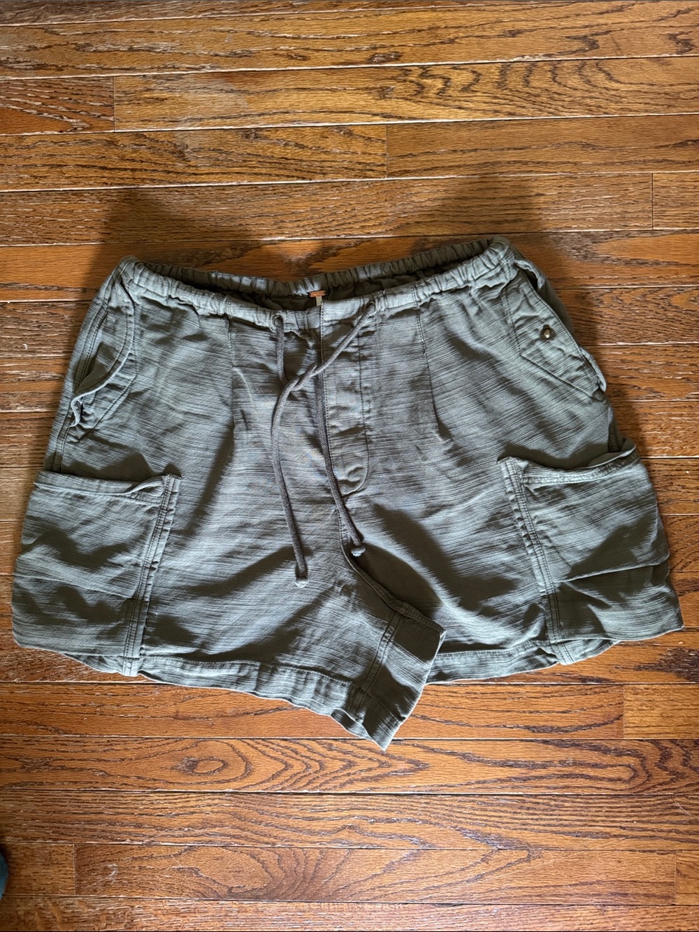 Free People Olive Utility Cargo Shorts